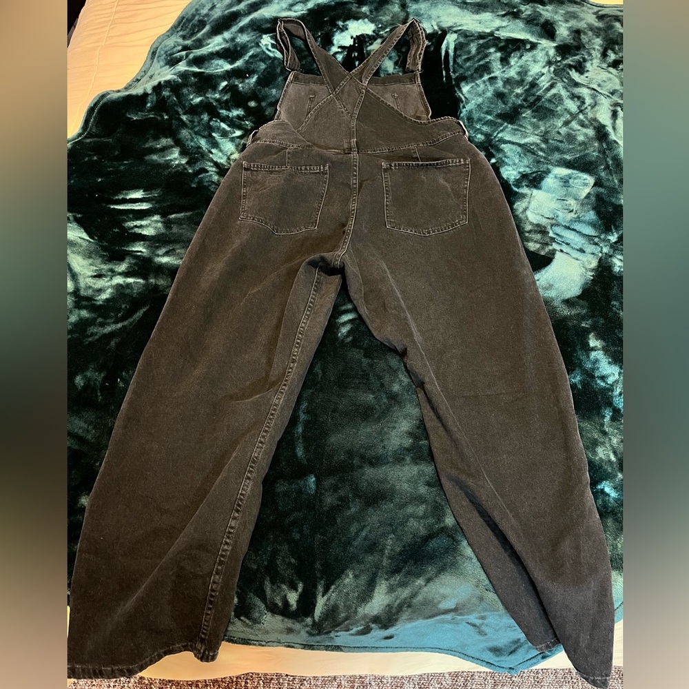 We The Free Ziggy Mineral Black Washed Denim Overalls L - Picture 3 of 8